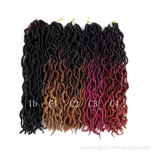Gypsy Locs synthetic braiding Hair Pre-Looped Goddess Faux Locs Wavy Twist Hair Locs Synthetic Braiding extension Gypsy hair